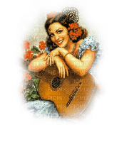 Kaz_Creations Woman Femme With Guitar - zdarma png