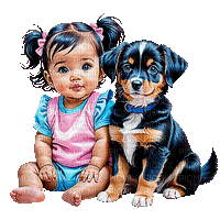 baby child kind dog milla1959 - GIF animé gratuit