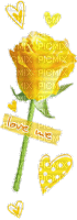 Single Yellow Rose - Ingyenes animált GIF