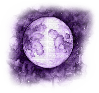 soave deco gothic moon clouds purple - Free PNG