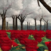White Trees & Red Roses - PNG gratuit
