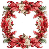 flowers round frame deco rox - zdarma png
