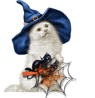 Halloween Bleu chat - PNG gratuit