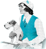 soave woman vintage dog friends pin up - png gratis