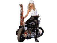 woman with motorbike bp - PNG gratuit
