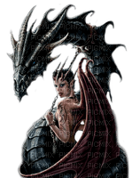 fantasy woman and dragon nataliplus - PNG gratuit