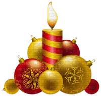 Kaz_Creations Christmas Deco Baubles Balls Candle - PNG gratuit