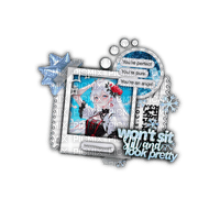 Anime Girl Blue Premade Overlay - ilmainen png