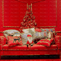 Red Christmas Room - Gratis animeret GIF