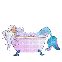 mermaid meerjungfrau sirene fantasy bath  manga  tube gif anime animated animation - Animovaný GIF zadarmo