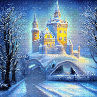 kikkapink winter background animated castle - Бесплатный анимированный гифка