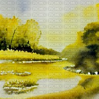 Yellow Pond Landscape - Free PNG