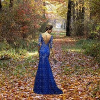 image encre couleur texture effet femme robe paysage automne mariage feuilles edited by me - png ฟรี