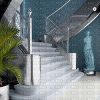 Blue Staircase Background - ücretsiz png