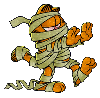 Halloween mummy Garfield - GIF animasi gratis