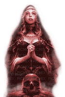 Y.A.M._Gothic Fantasy woman skull  red - zdarma png