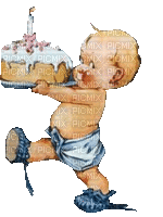 Baby, Torte, Geburtstag - GIF animasi gratis