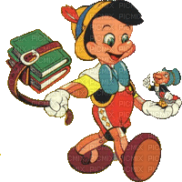 Pinocchio à l'école - GIF animé gratuit