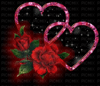 MMarcia gif background coeur rose red - Бесплатный анимированный гифка