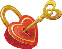 Kaz_Creations Deco Heart Love Hearts Padlock Key - png gratuito