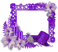 New Years.Frame.White.Purple - gratis png