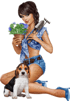 Woman. Dog. Spring. Leila - 免费PNG
