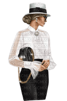 Woman Hat Bag Black White - Bogusia