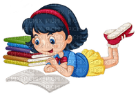 Girl with book - 無料png