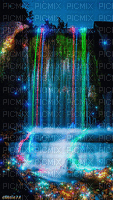 красочный водопад фон - Безплатен анимиран GIF