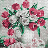 soave background animated vintage flowers vase - Free animated GIF