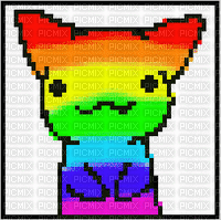 Rainbow Kitty Lick - GIF animé gratuit