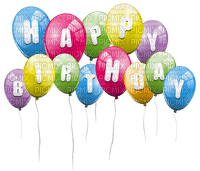 Kaz_Creations Happy Birthday Text Balloons - PNG gratuit