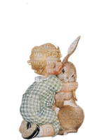 loly33 enfant lapin vintage - 無料png