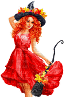 Woman.Witch.Halloween.Red.Black - zadarmo png