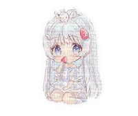 Chibi Anime White *Transparent* - png gratis