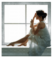 WOMAN-SITTING-WINDOW--MINOU52 - Free PNG