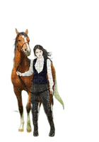 Femme avec un cheval - PNG gratuit