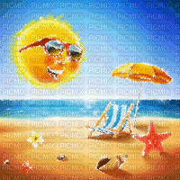 kikkapink summer beach animated background - Ingyenes animált GIF