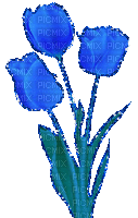 blue tulips glitter - Free animated GIF