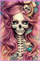 Pink skull - gratis png