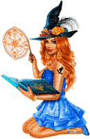 Woman.Witch.Magic.Halloween.Blue - png gratuito