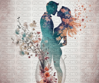 Romantic couple silhouette 5. - PNG gratuit