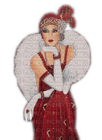 Rena Vintage Woman red white rot Weiß - безплатен png