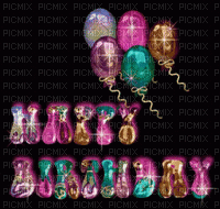 image encre animé effet néon scintillant brille ballons multicolore fractale deco edited by me - Kostenlose animierte GIFs