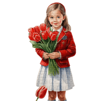 niña con tulipanes--Rubicat - darmowe png
