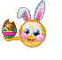 Easter eating chocolate emoticon animated - Besplatni animirani GIF
