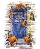 Tür, Kürbisse, Herbst - zdarma png