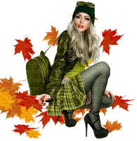 Woman. Fall. Autumn. Leila - безплатен png