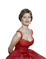 sophia loren woman vintage red dress dolceluna - PNG gratuit
