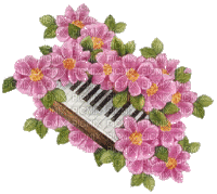 Kaz_Creations Deco Flowers Flower Colours Piano - Free animated GIF